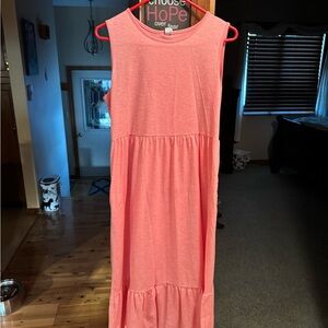 Sleeveless Peach Maxi Dress